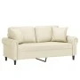 Zweiplätziges Sofa mit cremefarbenen Kunstlederkissen, 140 cm. von , Sofas - Ref: Foro24-3200931, Preis: 226,55 €, Rabatt: %