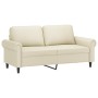 2-seater sofa with cream-colored synthetic leather cushions, 140 cm by , Sofas - Ref: Foro24-3200931, Price: 249,76 €, Discou...