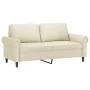 Zweiplätziges Sofa mit cremefarbenen Kunstlederkissen, 140 cm. von , Sofas - Ref: Foro24-3200931, Preis: 226,55 €, Rabatt: %