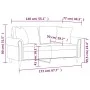 Zweiplätziges Sofa mit cremefarbenen Kunstlederkissen, 140 cm. von , Sofas - Ref: Foro24-3200931, Preis: 226,55 €, Rabatt: %