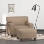 Armchair with footstool in synthetic leather, cappuccino color, 60 cm. by , Sofas - Ref: Foro24-3201163, Price: 224,90 €, Dis...