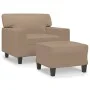 Armchair with footstool in synthetic leather, cappuccino color, 60 cm. by , Sofas - Ref: Foro24-3201163, Price: 224,90 €, Dis...