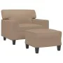 Armchair with footstool in synthetic leather, cappuccino color, 60 cm. by , Sofas - Ref: Foro24-3201163, Price: 224,90 €, Dis...