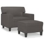 Sessel mit Hocker aus grauem Kunstleder, 60 cm. von , Sofas - Ref: Foro24-3201161, Preis: 180,21 €, Rabatt: %