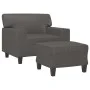 Sessel mit Hocker aus grauem Kunstleder, 60 cm. von , Sofas - Ref: Foro24-3201161, Preis: 176,68 €, Rabatt: %