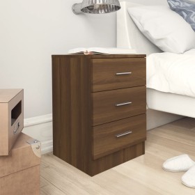 Bedside table made of brown oak plywood, measuring 38x35x56 cm. by , Nightstands - Ref: Foro24-815325, Price: 67,35 €, Discou...