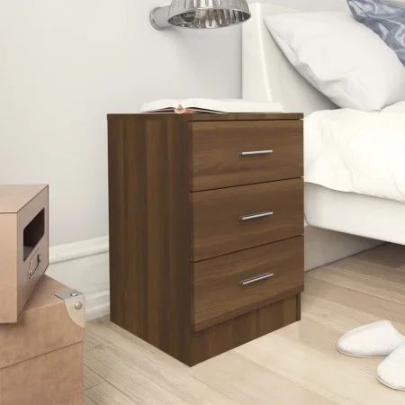 Mesita de noche madera contrachapada marrón roble 38x35x56 cm de , Mesitas de noche - Ref: Foro24-815325, Precio: 66,03 €, De...