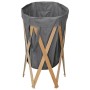 Faltbarer Wäschekorb aus Holz und grauem Stoff von , Wäschekörbe - Ref: Foro24-284228, Preis: 22,61 €, Rabatt: %