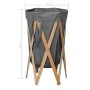 Faltbarer Wäschekorb aus Holz und grauem Stoff von , Wäschekörbe - Ref: Foro24-284228, Preis: 22,61 €, Rabatt: %