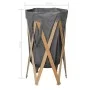 Folding laundry basket made of wood and gray fabric by , Laundry baskets - Ref: Foro24-284228, Price: 22,20 €, Discount: %