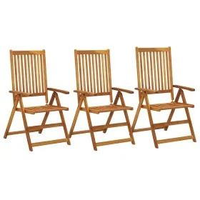 Reclining garden chairs 3 pcs solid acacia wood by vidaXL, Garden chairs - Ref: Foro24-311847, Price: 196,99 €, Discount: %