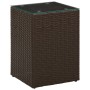 Side table with brown PE rattan and glass surface, 35x35x52 cm. by , Side tables - Ref: Foro24-316377, Price: 61,46 €, Discou...