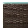 Side table with brown PE rattan and glass surface, 35x35x52 cm. by , Side tables - Ref: Foro24-316377, Price: 57,46 €, Discou...