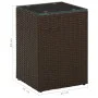 Side table with brown PE rattan and glass surface, 35x35x52 cm. by , Side tables - Ref: Foro24-316377, Price: 57,46 €, Discou...