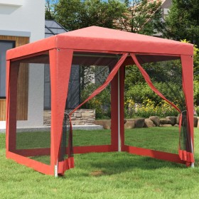 Partyzelt mit 4 Wänden aus rotem HDPE-Netzstoff, 2,5x2,5 m. von , Zelte und Pavillons - Ref: Foro24-319225, Preis: 80,55 €, R...