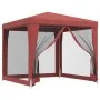 Party tent with 4 red HDPE mesh walls 2.5x2.5 m by , Tents and gazebos - Ref: Foro24-319225, Price: 78,65 €, Discount: %