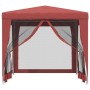 Party tent with 4 red HDPE mesh walls 2.5x2.5 m by , Tents and gazebos - Ref: Foro24-319225, Price: 80,55 €, Discount: %