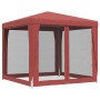 Party tent with 4 red HDPE mesh walls 2.5x2.5 m by , Tents and gazebos - Ref: Foro24-319225, Price: 80,55 €, Discount: %