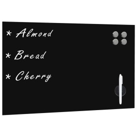 Pizarra magnética de pared negra vidrio 60x40 cm de , Pizarras blancas - Ref: Foro24-30107, Precio: 36,32 €, Descuento: %