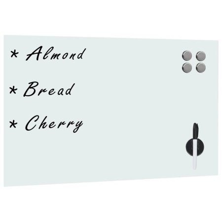 Pizarra magnética de pared blanca vidrio 60x40 cm de , Pizarras blancas - Ref: Foro24-30111, Precio: 41,36 €, Descuento: %