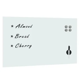 White glass magnetic wall board 100x60 cm by , White boards - Ref: Foro24-30113, Price: 67,87 €, Discount: %