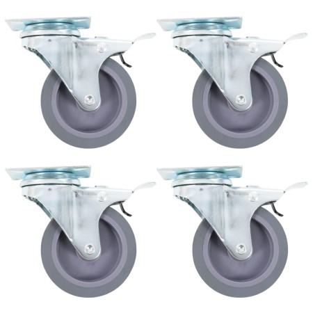 Swivel wheels with double brakes 4 units 75 mm by , Material handling - Ref: Foro24-143421, Price: 21,26 €, Discount: %