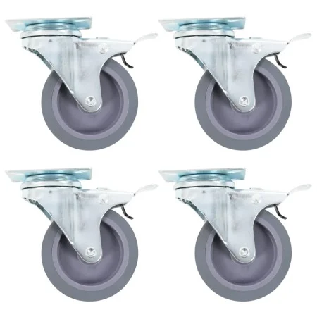 Swivel wheels with double brakes 4 units 75 mm by , Material handling - Ref: Foro24-143421, Price: 20,91 €, Discount: %