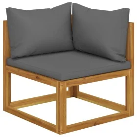 Dark Gray Acacia Wood Sectional Corner Sofa and Cushion by vidaXL, Modular outdoor sofas - Ref: Foro24-311860, Price: 108,19 ...