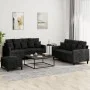 Juego de sofás con cojines 3 piezas terciopelo negro de , Sofás - Ref: Foro24-3201715, Precio: 477,36 €, Descuento: %