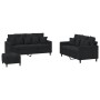 Schwarzes Samt-Sofaset mit 3 Kissenstücken. von , Sofas - Ref: Foro24-3201715, Preis: 444,20 €, Rabatt: %