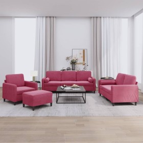 Set of sofas with 4 pieces of red velvet cushions by , Sofas - Ref: Foro24-3201968, Price: 732,27 €, Discount: %