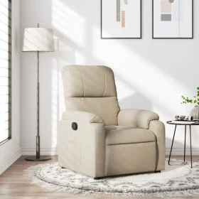 Cream-colored microfiber fabric reclining armchair by , Armchairs - Ref: Foro24-373453, Price: 214,29 €, Discount: %