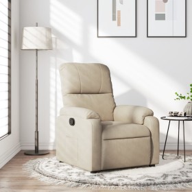 Sillón reclinable tela de microfibra color crema de , Sillones - Ref: Foro24-373453, Precio: 217,59 €, Descuento: %