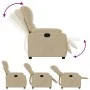 Cream-colored microfiber fabric reclining armchair by , Armchairs - Ref: Foro24-373453, Price: 214,29 €, Discount: %