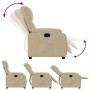Sillón reclinable tela de microfibra color crema de , Sillones - Ref: Foro24-373453, Precio: 217,59 €, Descuento: %