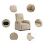 Sillón reclinable tela de microfibra color crema de , Sillones - Ref: Foro24-373453, Precio: 217,59 €, Descuento: %