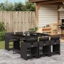 Garten-Essgruppe 7-teilig mit schwarzen Polstern aus synthetischem Rattan. von , Gartensets - Ref: Foro24-3211087, Preis: 393...