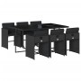 Set de comedor de jardín 7 pzas y cojines ratán sintético negro de , Conjuntos de jardín - Ref: Foro24-3211087, Precio: 392,2...