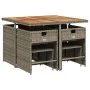 Set comedor jardín 9 pzas y cojines ratán sintético gris de , Conjuntos de jardín - Ref: Foro24-3211142, Precio: 431,89 €, De...
