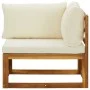 Modular corner sofas 2 units with cream white fabric cushions by vidaXL, Modular outdoor sofas - Ref: Foro24-311853, Price: 2...