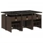 Set comedor de jardín 11 pzas y cojines ratán sintético marrón de , Conjuntos de jardín - Ref: Foro24-3211149, Precio: 536,38...