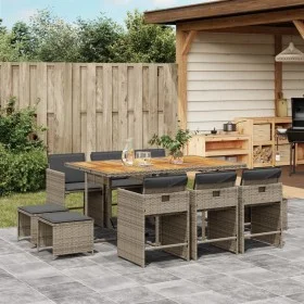 11-piece garden dining set with gray synthetic rattan cushions by , Garden sets - Ref: Foro24-3211154, Price: 598,27 €, Disco...