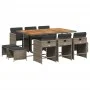 Set de comedor de jardín 11 pzas y cojines ratán sintético gris de , Conjuntos de jardín - Ref: Foro24-3211154, Precio: 598,2...