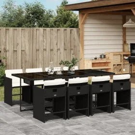 9-piece garden dining set with black synthetic rattan cushions by , Garden sets - Ref: Foro24-3211098, Price: 655,22 €, Disco...