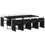 Set de comedor de jardín 9 pzas y cojines ratán sintético negro de , Conjuntos de jardín - Ref: Foro24-3211098, Precio: 654,1...