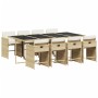 Set comedor de jardín 9 pzas con cojines ratán sintético beige de , Conjuntos de jardín - Ref: Foro24-3211102, Precio: 533,99...
