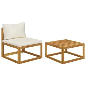 2-piece garden sofa set with solid acacia wood cushion by vidaXL, Modular outdoor sofas - Ref: Foro24-311859, Price: 125,27 €...