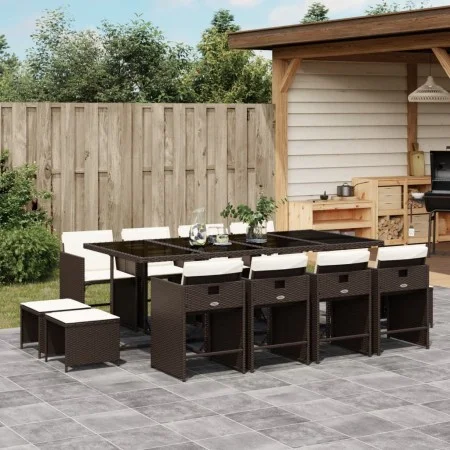 Garden furniture set 13 pieces and brown synthetic rattan cushions by , Garden sets - Ref: Foro24-3211161, Price: 740,14 €, D...