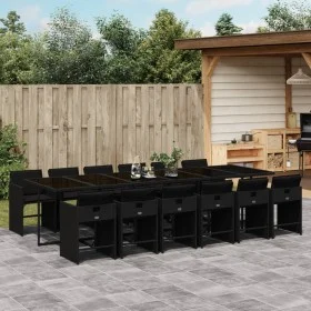 Garden dining set with 13-piece black synthetic rattan cushions by , Garden sets - Ref: Foro24-3211123, Price: 920,28 €, Disc...