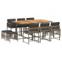 Garten-Essgruppe 11-teilig mit grauen Polstern aus synthetischem Rattan von , Gartensets - Ref: Foro24-3211514, Preis: 508,87...